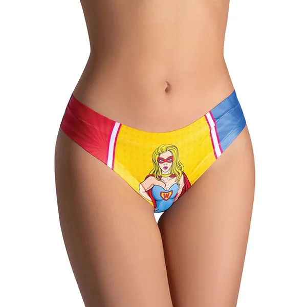 Mememe Comics Wonder Girl Printed Thong Xl