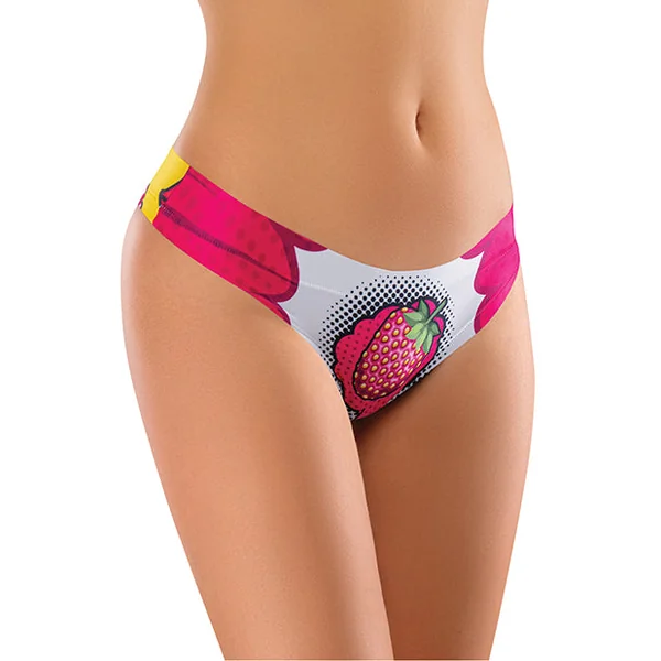 Mememe Intrigue Kissberry Printed Thong Lg