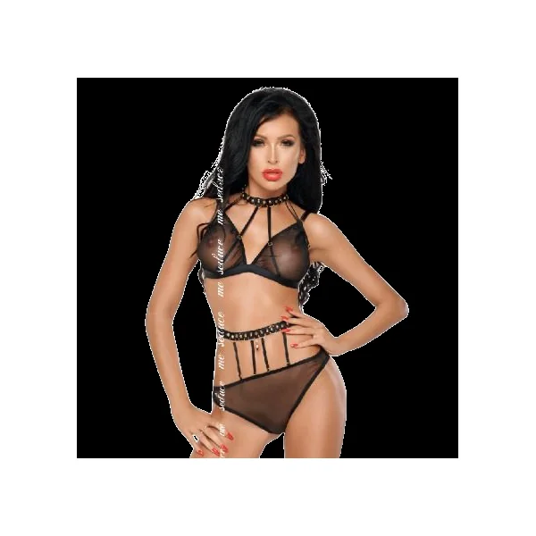 ME-SEDUCE - DOTTY SET TWO PIECES BLACK S/M