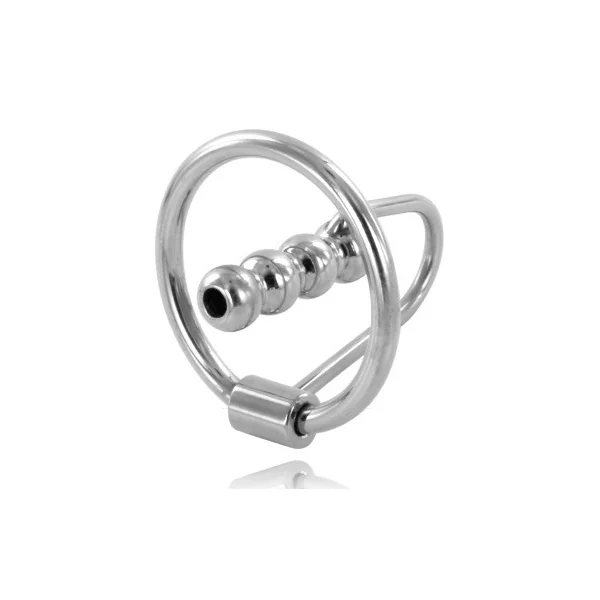 METAL HARD - GLAND RING WITH URETHRAL PLUG 30MM