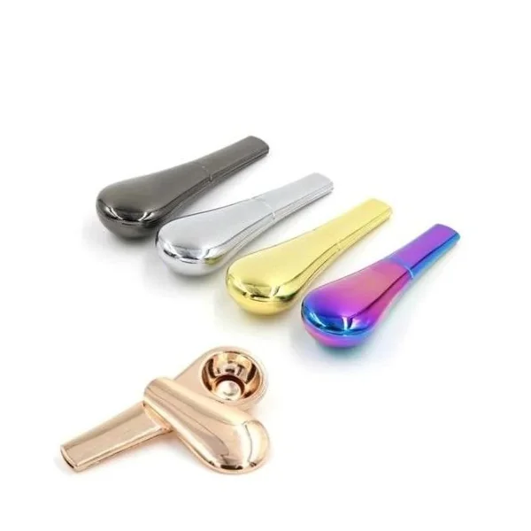 Metal Spoon Hand Pipe W/ Slid Cover