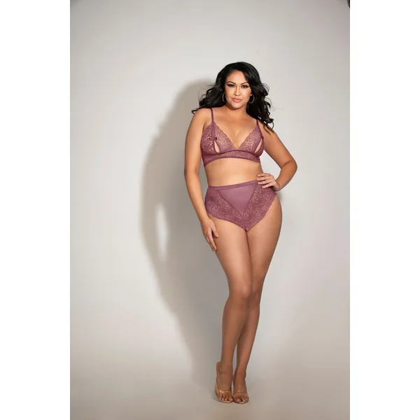 MIDNIGHT KISS 2PC BRALETTE SET MAUVE Q/S