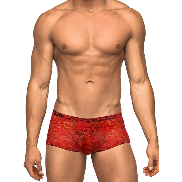 MINI SHORT STRETCH LACE SMALL RED