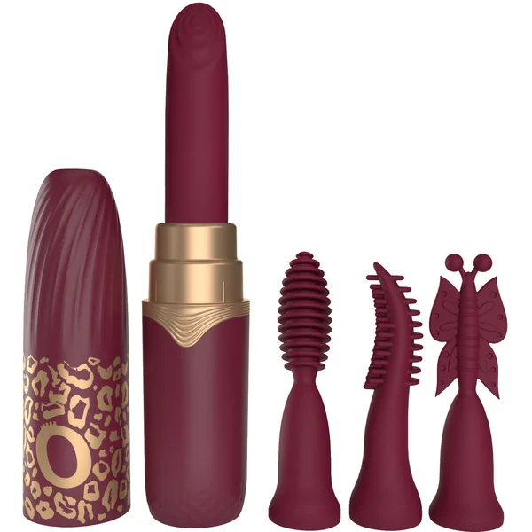 My Secret Premium Rechargeable Vibrating Lipstick With 4 Tips By Screaming O - Merlot