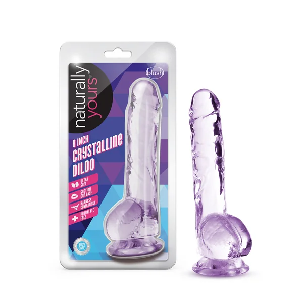 Naturally Yours - 8 Inch Crystalline Dildo - Amethyst