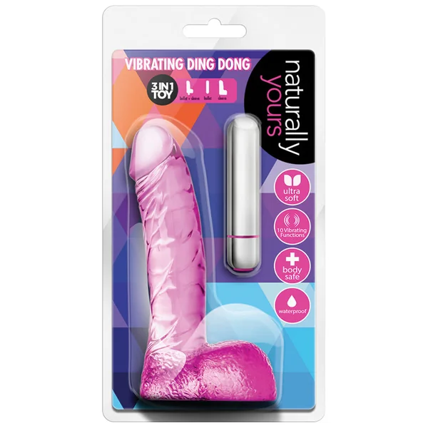 Naturally Yours Vibrating Ding Dong Pink 6.5-Inch Vibrator