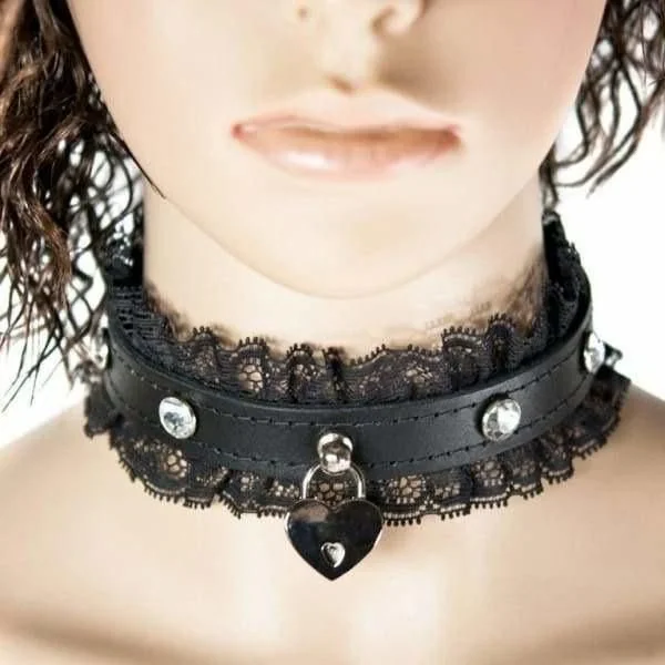 Necklace - Ego Driven - Fancy with Diamonds and Heart Padlock