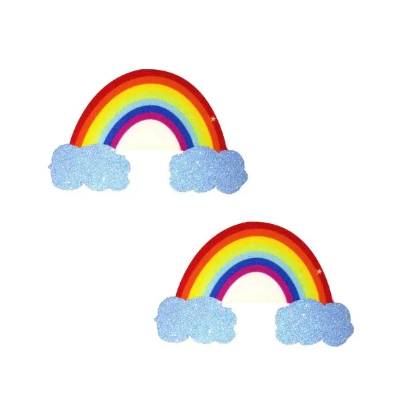 Neva Nude-Rainbow Glitter Cloud Pasties
