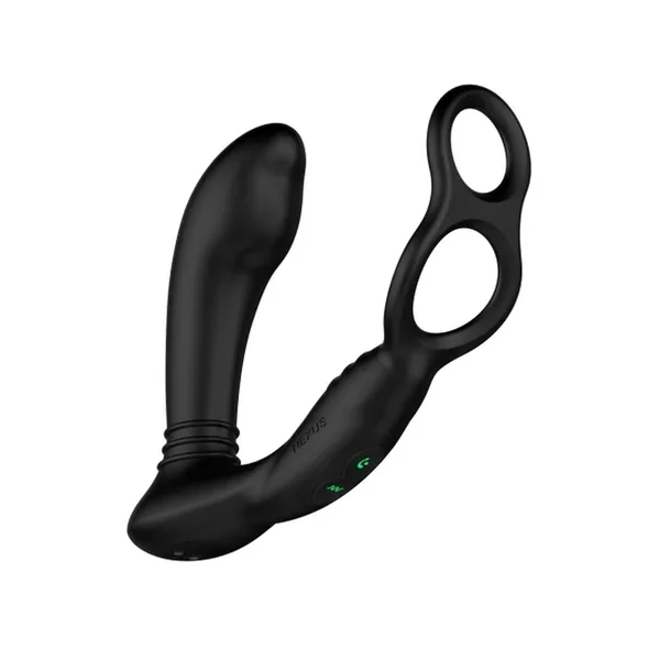 Nexus Simul8 Stroker Edition Rechargeable Silicone Dual Anal and Cock/Ball Ring with Remote Control – Black