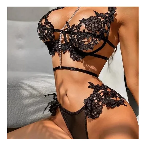 Night Flower Sex Lingerie Set