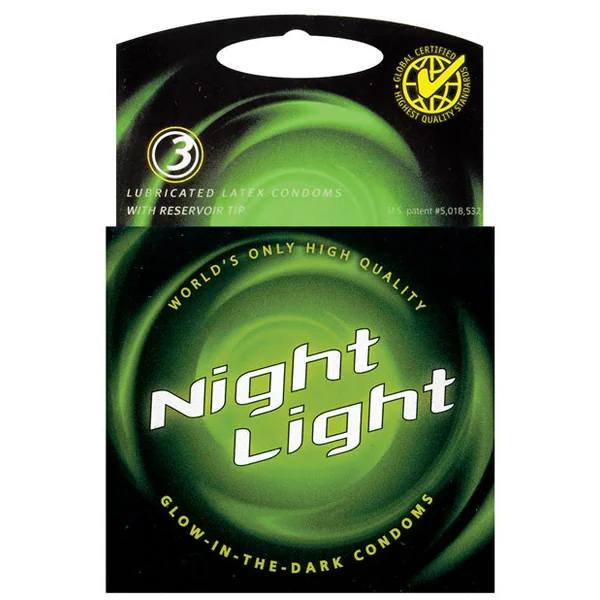 Night Light Glow In The Dark Condom - Box Of 3