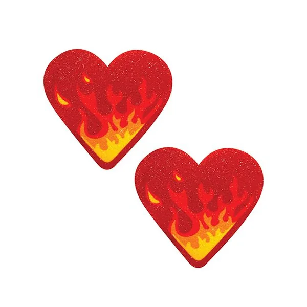 Nipztix Glitter Flaming Heart Pasties