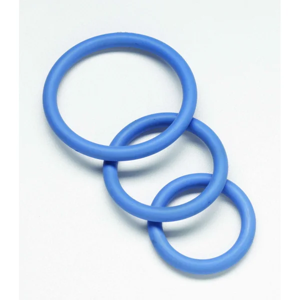 NITRILE COCK RING SET-BLUE