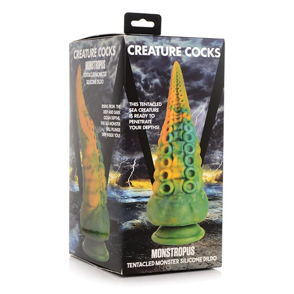 No Eta Creature Cocks Monstropus Tentacled Monster Silicone Dildo - Green-yellow