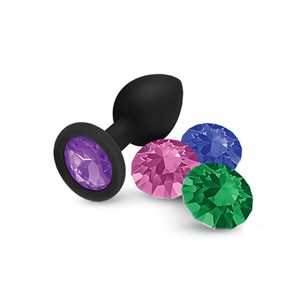 Nobu Fetish Small Silicone Plug W/jewels - Black