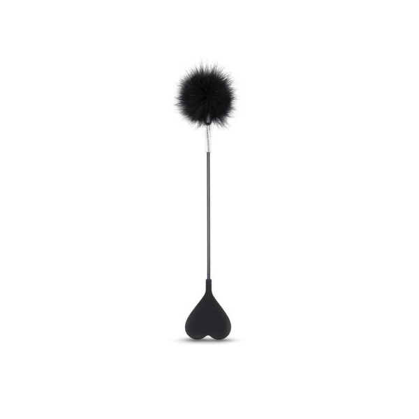 Nobü Fetish – FW6 Silicone Heart Crop with Feather – Black