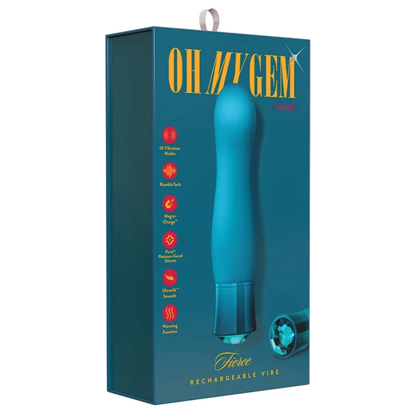 Oh My Gem Fierce 5.5 Inch Warming G-Spot Vibrator in Topaz - Made with Smooth UltraSilk Puria Silicone