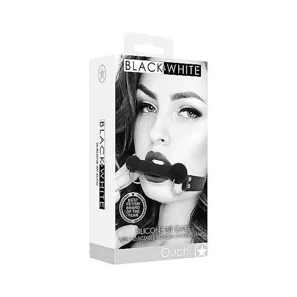 Ouch Black & White Silicone Bit Gag by Shots