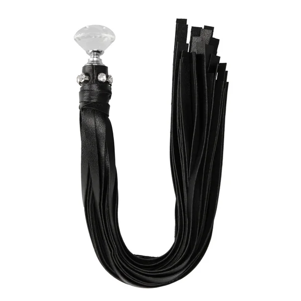 Ouch! Diamond Studded Faux Leather Flogger
