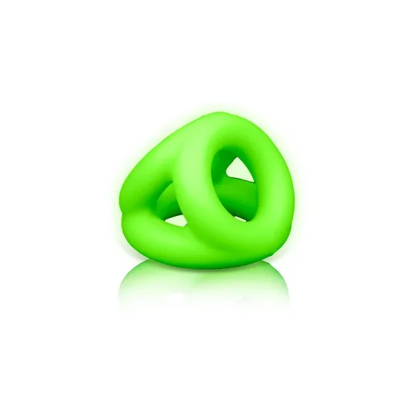 Ouch! Glow in the Dark Silicone Cock & Ball Sling, Neon Green