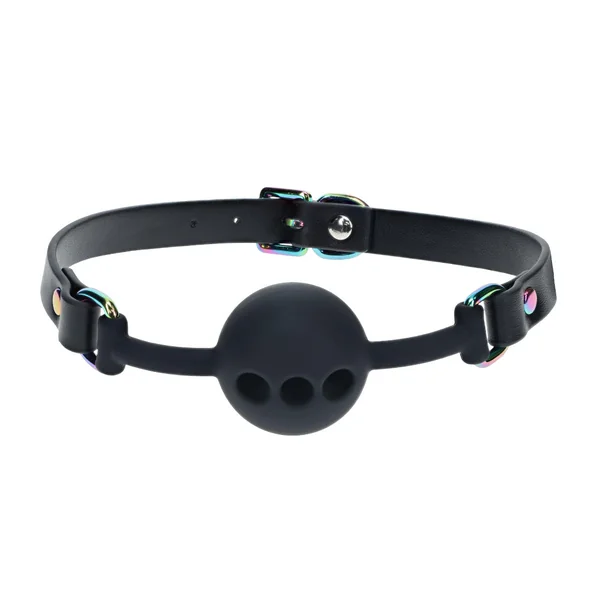 Ouch! Venice Faux Leather & Neochrome Breathable Silicone Ball Gag