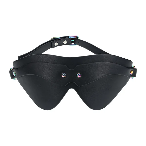 Ouch! Venice Faux Leather & Rainbow Neochrome Blindfold