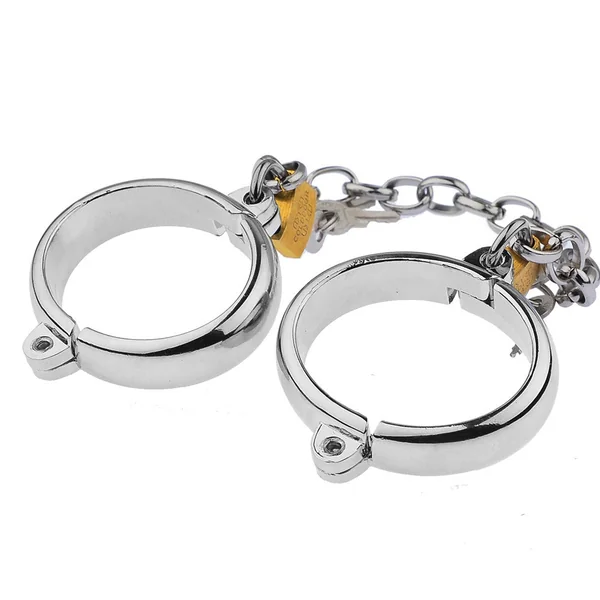 Oval Metal Handcuffs & Foot Shackles – BDSM Restraint Set for Men & Women | Thirty Shades of Play