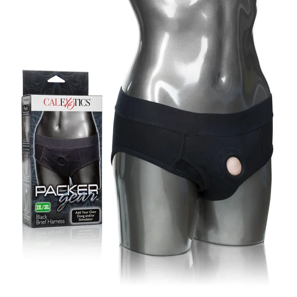 PACKER GEAR BLACK BRIEF HARNESS 2XL/3XL