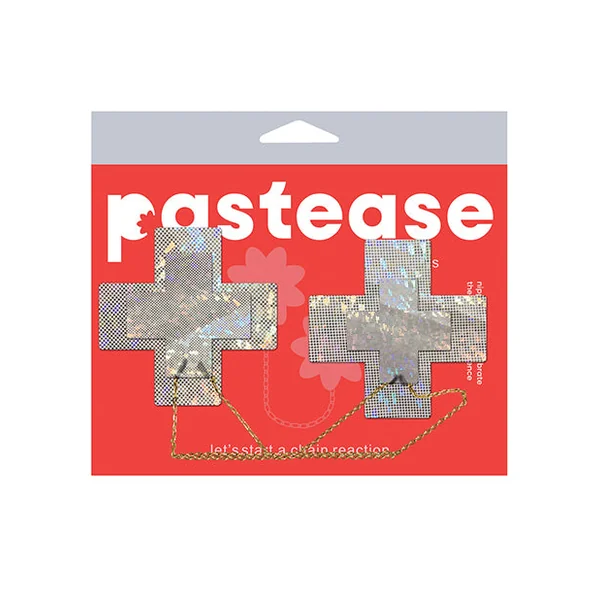 Pastease Chains Disco Cross - White O/s