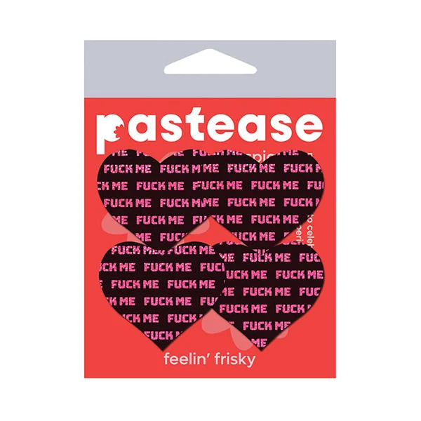 Pastease Petites Fuck Me Hearts - Black/Pink O/S
