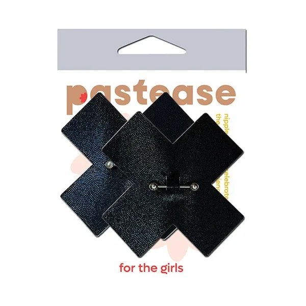 Pastease Pierced Liquid Black Cross w/Barbell Piercing – Black O/S