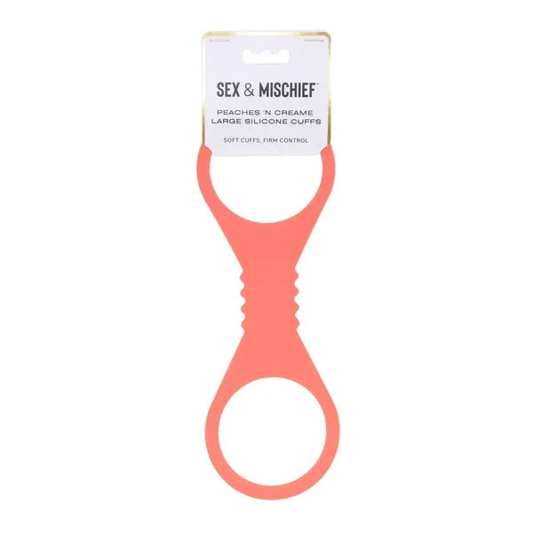 Peaches n Cream Large Silicone Handcuffs by Sportsheets