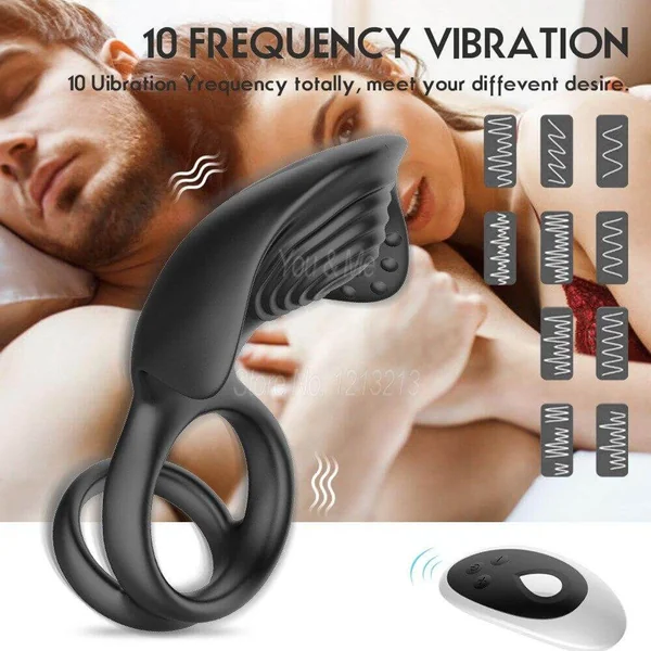 Penis Massager Men Sex Toy Ball Stretcher With Double Cock Rings