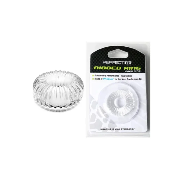 Perfect Fit Ribbed Ring, Clear