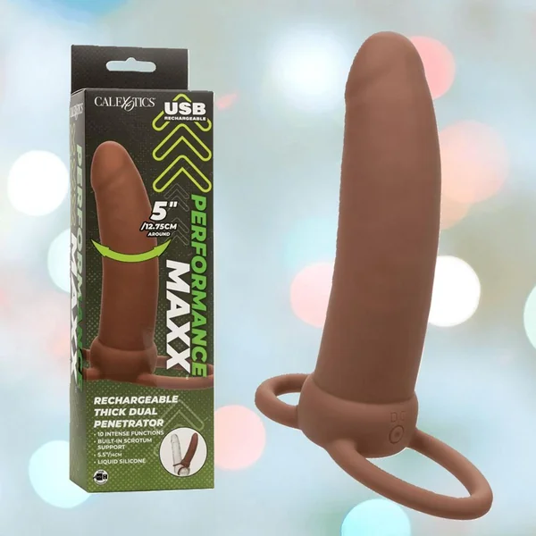 Performance Maxx Rechargeable Thick Dual Penetrator - Brown