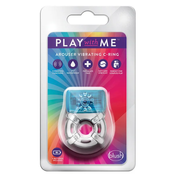 Play With Me One Night Stand Blue Vibrating Penis Ring