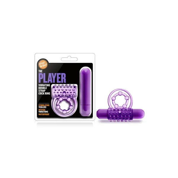 Play With Me – The Player – Vibrating Double Strap Cock Ring – Purple