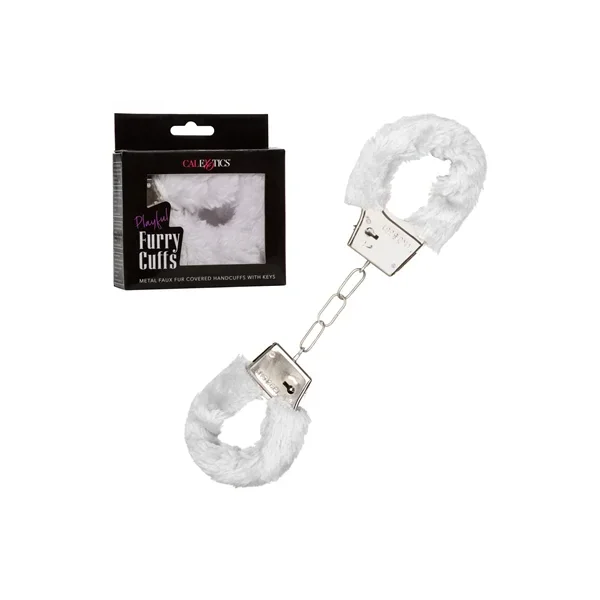 Playful Furry Cuffs- White