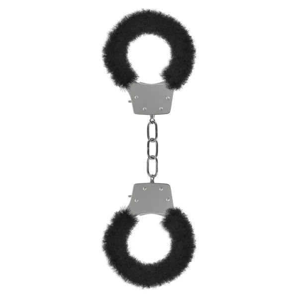 Pleasure Furry Handcuffs - Black