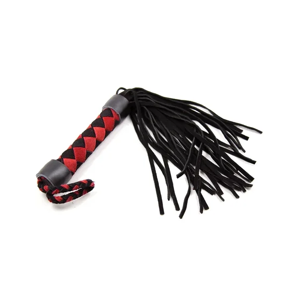 Plesur 15″ Leather Flogger – Black/Red