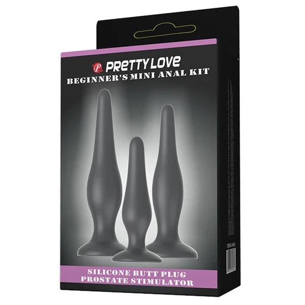 Pretty Love Beginner's Mini Anal Kit - Black Set Of 3