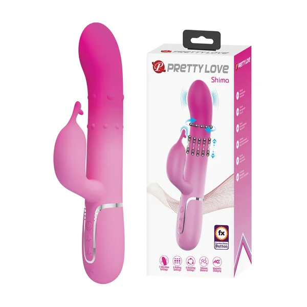 Pretty Love Shima Vertical & Horizontal Beads Rabbit - Pink