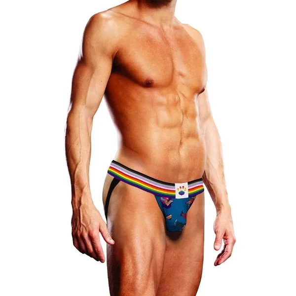 Prowler Spring/Summer 2023 Pixel Art Gay Pride Collection Jock – Large – Blue/Multicolor