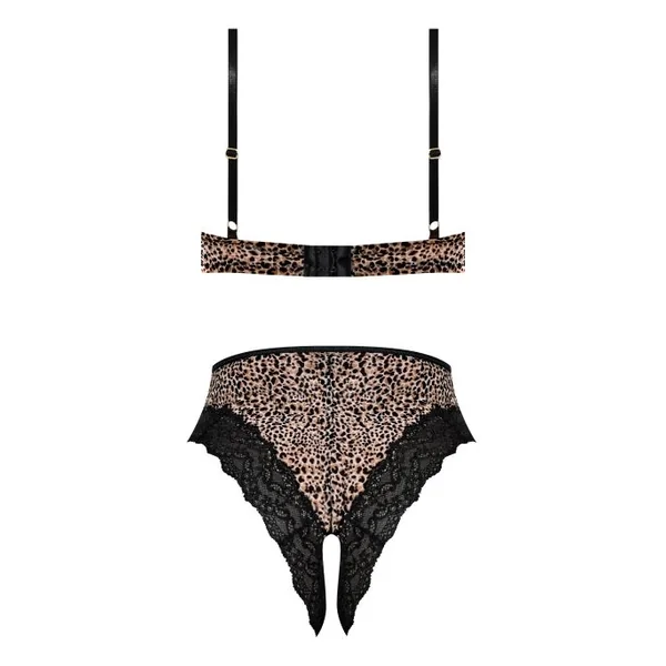 PURRFECT HALF CUP TEDDY W/ SPLIT CROTCH LEOPARD 2XL