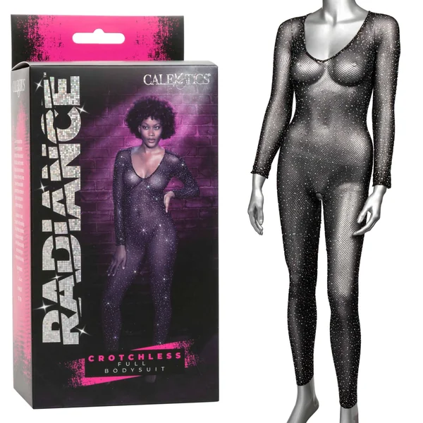 Radiance Crotchless Full Body Suit - One Size - Black