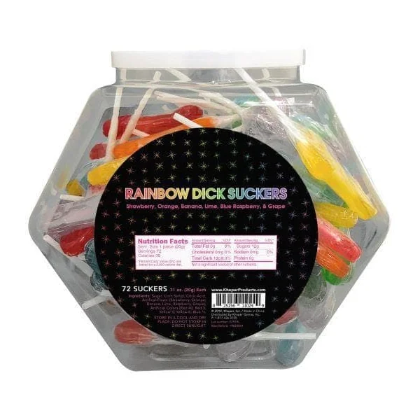 Rainbow Dick Suckers - 72 Pack