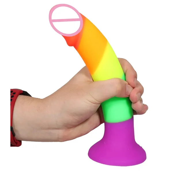 Rainbow Dildo with Strong Suction Cup for Women