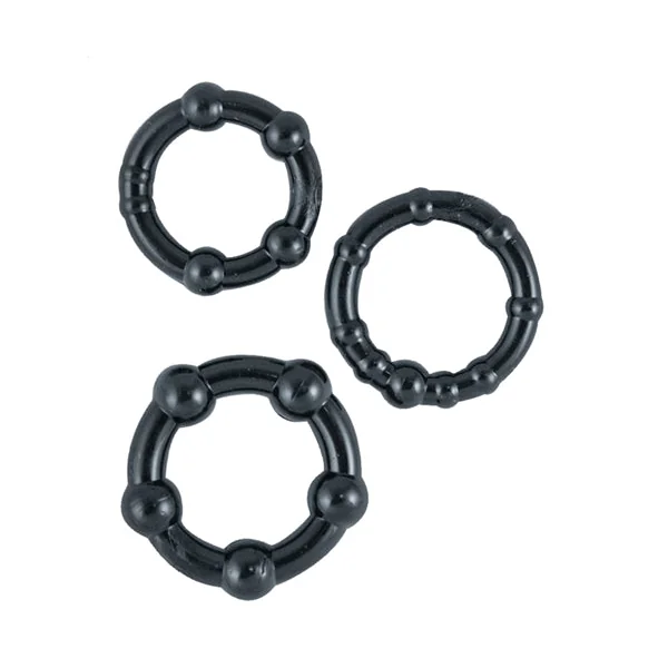 Ram Beaded Cockrings - Black