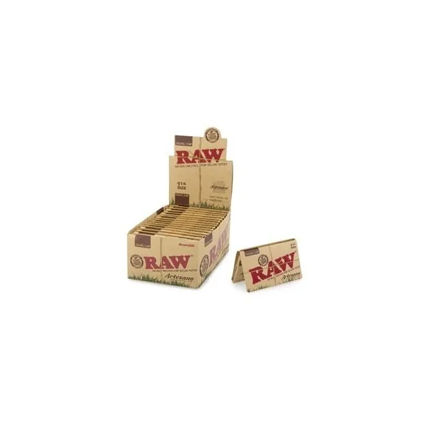Raw Artesano Organic 1 1/4 Tray+Papers+Tips 15 Packs Per Box