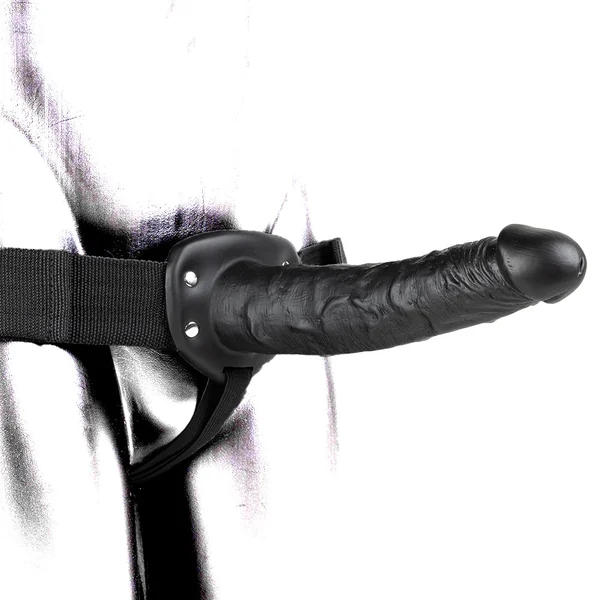 Real Rock Hollow 10 Inch Strap-On in Black